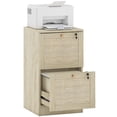 thumbnail image 1 of HOMCOM 2 Drawer File Cabinet Lockable Filing Cabinet for A4 Letter Oak, 1 of 10
