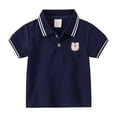 thumbnail image 1 of Polos pour Tout-Petits Garçons Polo Rayé Chemise de Rugby pour Garçons Manches Courtes Chemises pour Tout-Petits 3-4 Ans Tenue pour Garçons, 1 of 3
