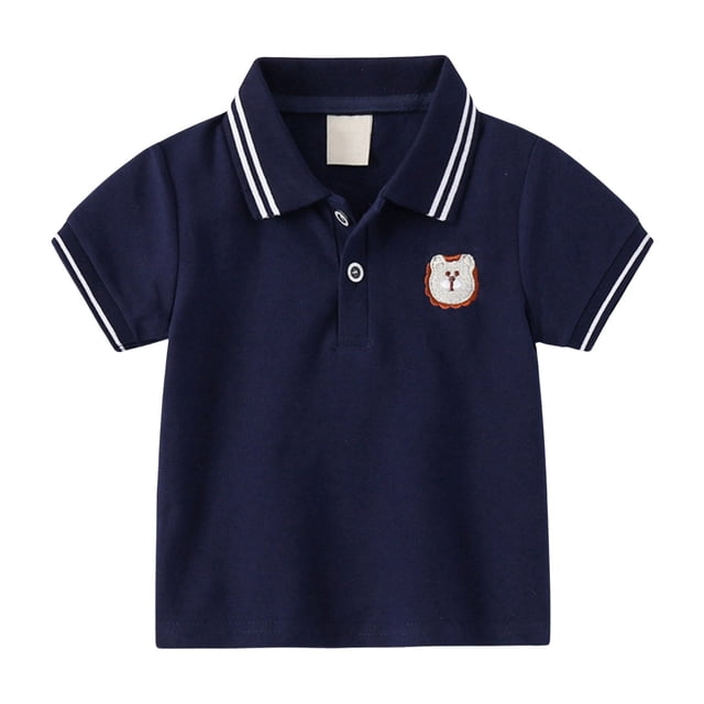 Polos pour Tout-Petits Garçons Polo Rayé Chemise de Rugby pour Garçons Manches Courtes Chemises pour Tout-Petits 3-4 Ans Tenue pour Garçons