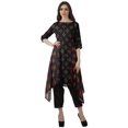 thumbnail image 1 of Moomaya Printed Traditional Clothing Womens Asymmetric Kurti Kurta With Pant Set, 1 of 6