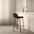 thumbnail image 2 of Bouclair Black Plastic and Wood Metal Veneer Counter Stool, 2 of 9