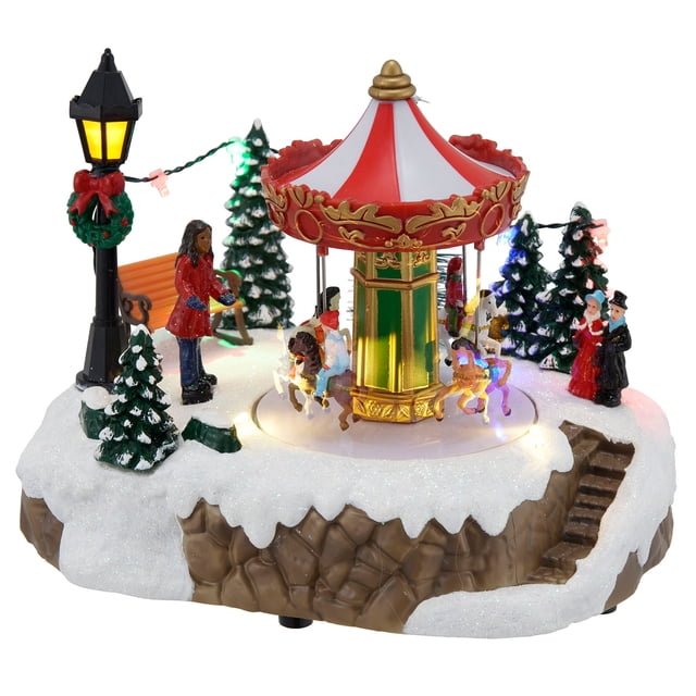 Light-Up And Musical Animated Christmas Village Scene, Multi color, 8", by Holiday Time