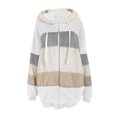 thumbnail image 5 of FAIWAD Women's Full Zip Fuzzy Fleece Hooded Coat Color Block Drawstring Fall Winter Warm Coat with Pockets, 5 of 5