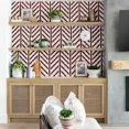 thumbnail image 3 of S4Sassy Peel and Stick Wall Covering, Geometric Stitch Print Removable Textured Vinyl Wall Wrap- Modern Mural, Brown Instant Wallpaper for Bedroom, Bathroom, Laundry Room, Closet Interior -25"x240", 3 of 8