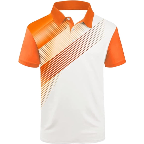 Adult Polo T Shirts for Men Short Sleeve Button Polo Tees Slim Fit White Mens Dress Shirts