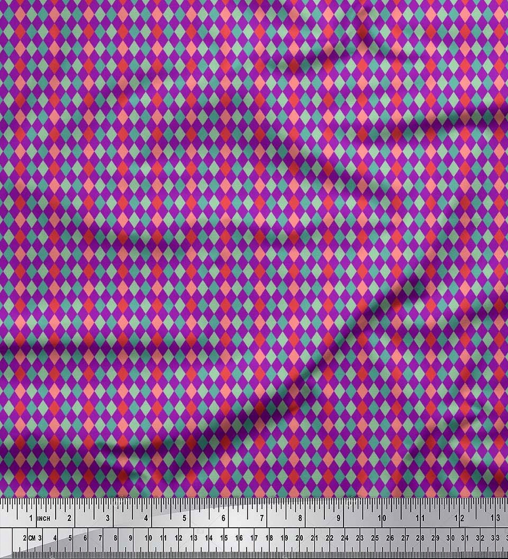 Soimoi Purple Heavy Canvas Fabric Diamond Geometric Fabric Prints By Yard 58 Inch Wide