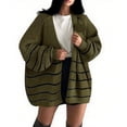 thumbnail image 3 of Yuyuzo Womens Cardigan Sweaters Fall Long Sleeve Dropped Shoulder Knit Open Front Lightweight Oversized Tops, 3 of 4