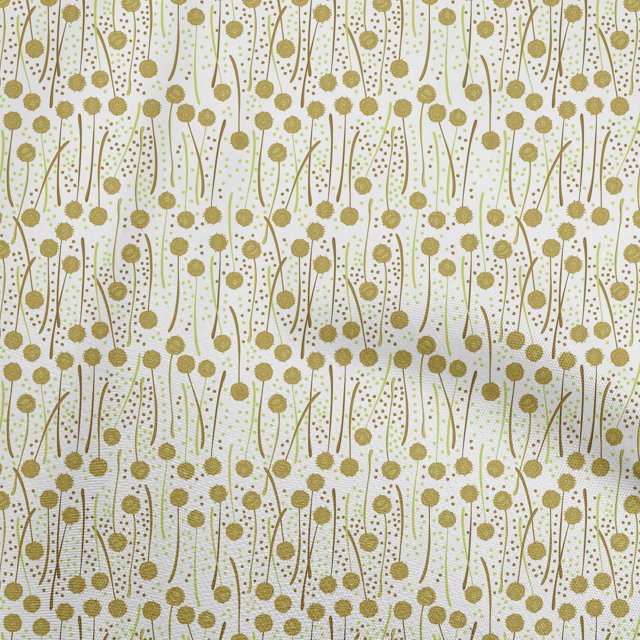 oneOone Polyester Spandex Olive Green Fabric Abstract Floral Sewing Craft Projects Fabric Prints By Yard 56 Inch Wide