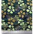thumbnail image 1 of Soimoi Polyester Crepe Fabric Floral & Monstera Leaves Print Sewing Fabric Yard 52 Inch Wide, 1 of 3