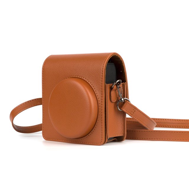 Sac pour Appareil Photo Instantané Portable Étui pour Appareil Photo Style Rétro Étui de Transport en Cuir PU de Remplacement pour Fujifilm Fuji Instax Mini 99 avec Bandoulière Ajustable