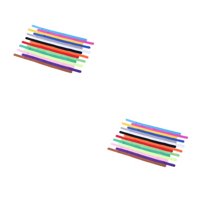 Redempat 15 Pieces Elastic Puppy Collar Lightweight Cord Colorful Reusable Self-adhesive Cable Ties Marking Rope for Pet S 2Set