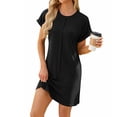 thumbnail image 2 of Liquidation et Promo, Robe Mini d'Été Ample à Col Rond pour Femmes Grande Taille, Robe Mini Ample à Col Rond à Manches Courtes Grande Taille, Idéale pour les Sorties Estivales Décontractées, 2 of 7