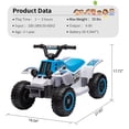 thumbnail image 3 of 6V Kids Electric Ride On ATV Quad – 4-Wheeler Battery Powered Toy Car with Rubber Handles, LED Lights, Music, Push-Button Accelerator, 1.76 MPH, Gift for Ages 3+ – Blue and White, 3 of 8