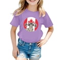 thumbnail image 4 of Chandails de la Fête du Canada T-Shirts pour Tout-Petites Filles T-Shirt à Manches Courtes pour Filles Vêtements d'Été pour Tout-Petites Filles Col Rond Ensembles Fille Tenue Fille 3T, 4 of 4