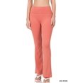 thumbnail image 1 of CHUANK Womens & Plus Stretch Cotton Fold-Over High Waist Bootcut Workout Flared Yoga Pants, 1 of 4