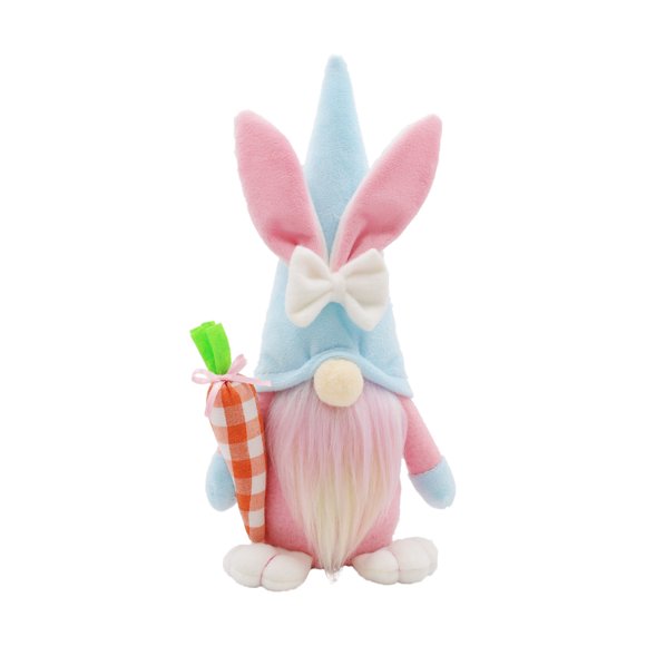 Honganda Jouet en Peluche Gnome de Pâques Adorable Lapin de Printemps Nain Oreilles Carotte/œuf Décoration pour Fête Maison Bureau