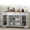 thumbnail image 1 of BeesClover 55” Large Sideboard Buffet Cabinet with Storage, Farmhouse Kitchen Cabinets, Modern Buffet Storage Cabinets with Adjustable Shelves, Doors & Drawers, 1 of 9