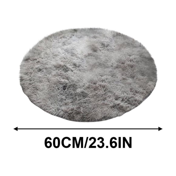 fheaev Round Tie-dyed Silk Wool Carpet Home Bedroom Living Room Coffee Table Blanket Computer Chair Mat Easy To Care 60cm