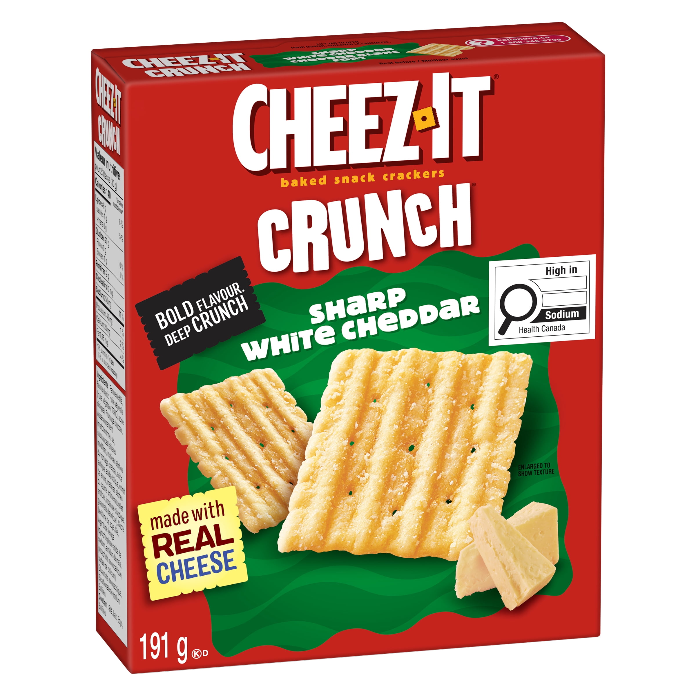 Cheez-ItMD Crunch, Cheddar Blanc Fort, Craquelins cuits au four, 191 g