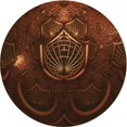 thumbnail image 1 of Ahgly Tapis Rond Lavable en Machine Intérieur Transitionnel Acajou Brun, 4 Pieds Rond, 1 of 7
