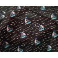 thumbnail image 1 of oneOone Silk Tabby Fabric Waves & Sailboat Ocean Printed Craft Fabric BTY 42 Inch Wide, 1 of 4