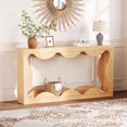 thumbnail image 3 of Space-Saving Farmhouse Console Table – 63" Narrow Wooden Sofa Table with Storage Shelf – Rustic Entryway or Living Room Accent – Durable Engineered Wood – Wood Color, 3 of 7