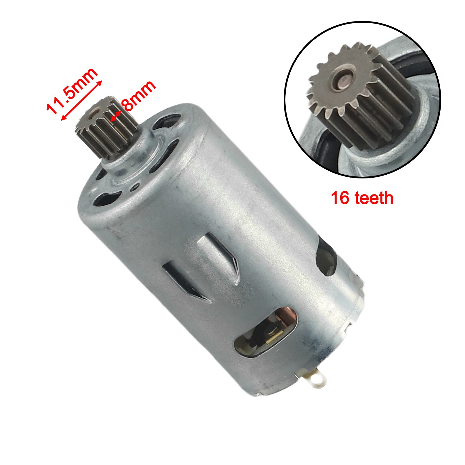 Rs550 Dc Motor 16 Teeth Gear 16.8V 25V for Cordless Charge Drill Screwdriver 16.8V