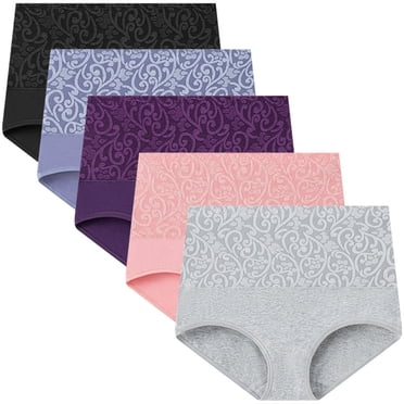 Posijego 5 Pack Underwear for Women Plus Size Cotton Panties High Waist Soft Stretch Comfortable Briefs for Women