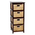 thumbnail image 1 of Seabrook Four-Tier Storage Unit With Espresso Solid Wood and Natural Baskets, 1 of 6