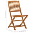 thumbnail image 4 of vidaXL 5 Piece Folding Outdoor Dining Set Solid Eucalyptus Wood, 4 of 5