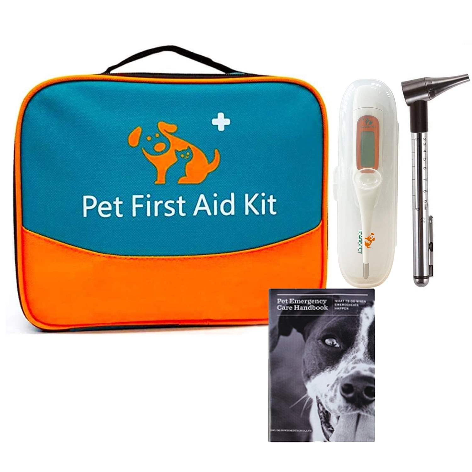 Pet First Aid Kit, with A thermometer,Feeders, and Otoscope.Suitable for Animals