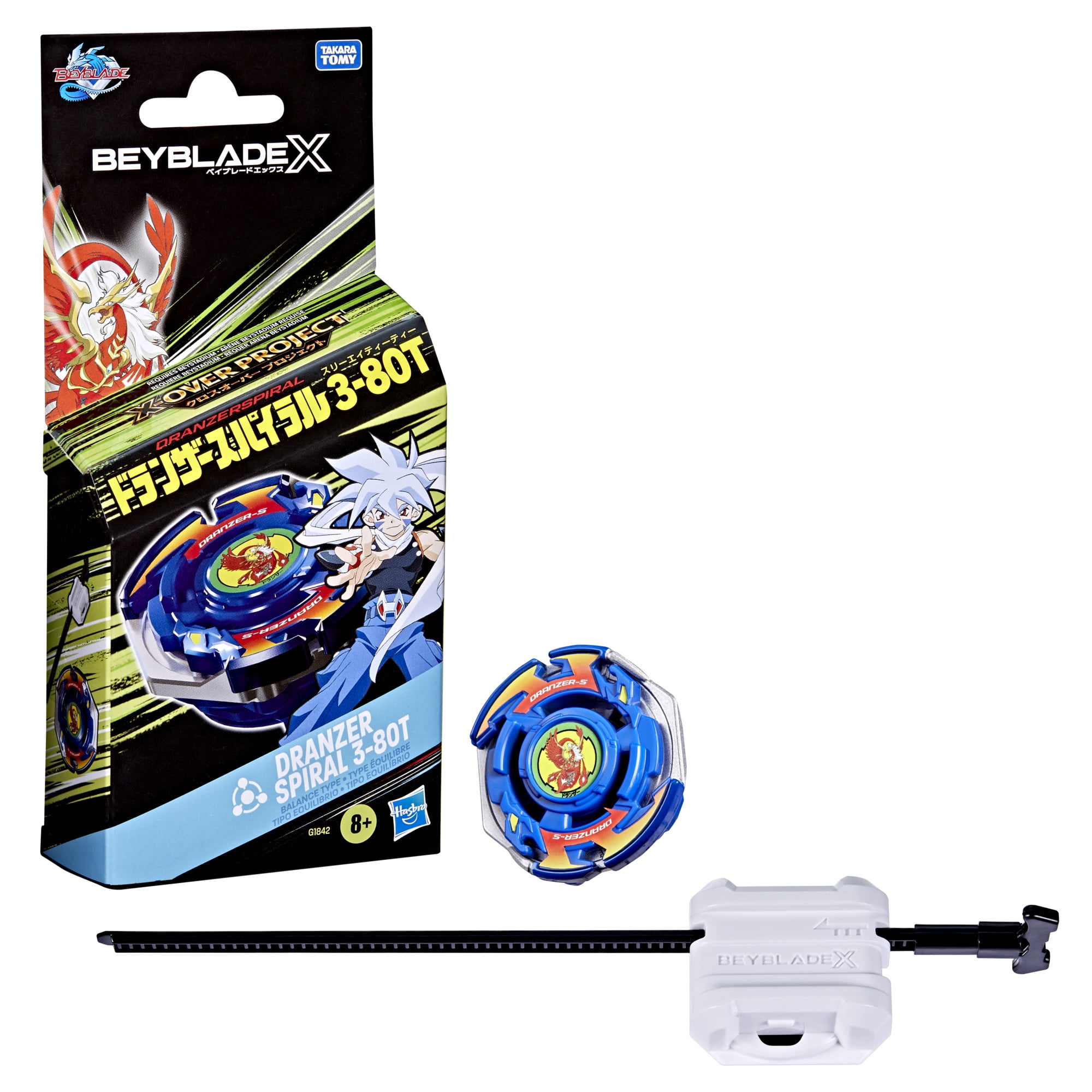 Beyblade X X-Over Project Dranzer Spiral 3-80T Starter Pack Top and Launcher