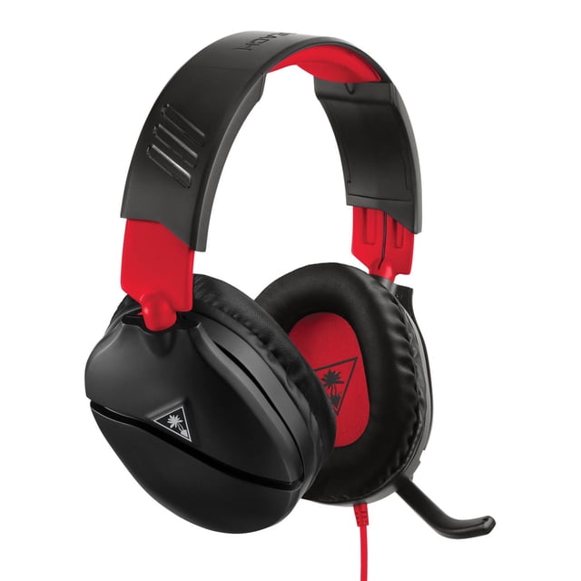 TURTLE BEACH® RECON 70 Casque de Jeu pour Nintendo Switch™ avec Conception Filaire Circum-Auriculaire Noire et Rouge, Haut-Parleurs de 40 mm, Coussinets d'Oreille en Cuir Synthétique, microphone à Haute Sensibilité Relevable et Serre-Tête Rembourré Ajustable pour des Jeux Confortables et Immersifs, Également compatible avec Xbox One, PS4, PC et Appareils Mobiles.