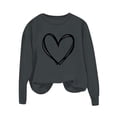 thumbnail image 5 of BLVB Chandail à Col Rond pour Femmes, Imprimé de Cœur, Manches Longues, Mignon, Coupe Ample, Léger, Hauts d'Automne, Cadeaux de la Saint-Valentin, 5 of 5