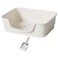 thumbnail image 4 of jinwen Open Litter Boxes Kitten Toilet Enclosure Design High Sided Portable Cats Litter white, 4 of 9