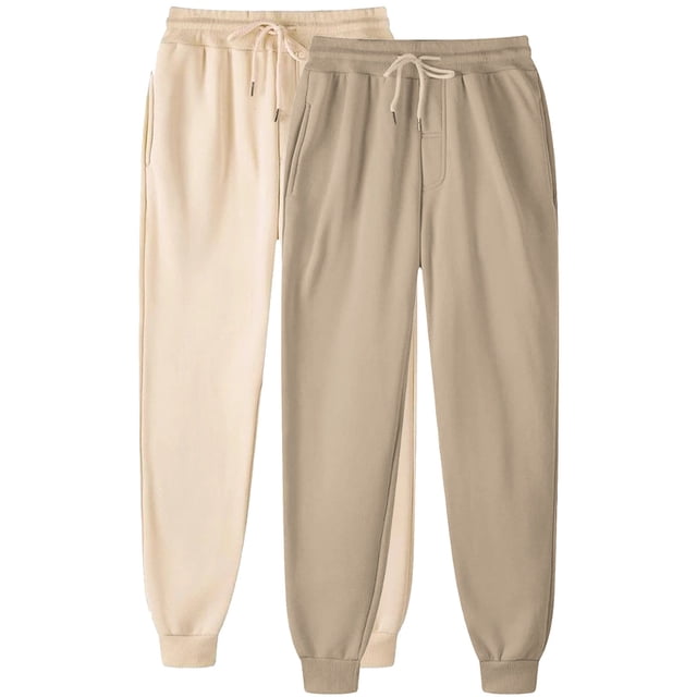 Pisexur 2PC Womens Sweatpants Solid Color Elastic High Waist Yoga Pants Casual Baggy Drawstring Workout Jogging Pants Oversized Straight Leg Sweatpants Plus Size Sweatpants with Pockets S-3XL