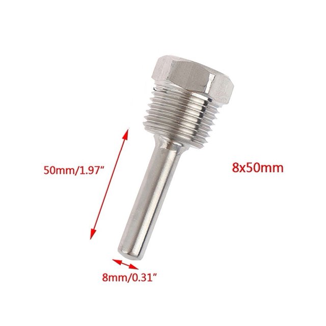 Lefu 30-200mm Thermowell 304 Stainless Steel 1/2 BSP G Thread for Temperature Sensor