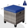 thumbnail image 4 of Costway Lot de 2 Poufs de Patio en Rotin avec Coussins, Repose-Pieds, Table, Bleu Marine, 4 of 10