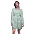 thumbnail image 1 of Bimba Robe Midi à Manches Longues pour Femmes, Coupe Décontractée, Imprimée de Feuilles Vertes et de Canard Colvert, Boutonnée - X-Grand, 1 of 7