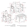 thumbnail image 4 of CorLiving Ensemble de Patio en Rotin Noir avec Coussins Bleus 4 Pcs, 4 of 8