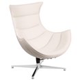 thumbnail image 1 of Melrose White Leather Swivel Cocoon Chair, 1 of 7