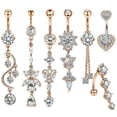 thumbnail image 1 of SNNROO Anneau de Nombril 14G CZ Perçage de Nombril 7 Pcs Argent, 1 of 10