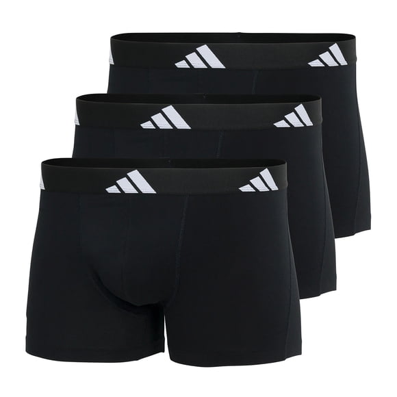 adidas Boxeurs pour Hommes, Lot de 3 - Caleçons, Coton Active Flex, logo, Couleur Unie Noir 2TG (XX-Grand)