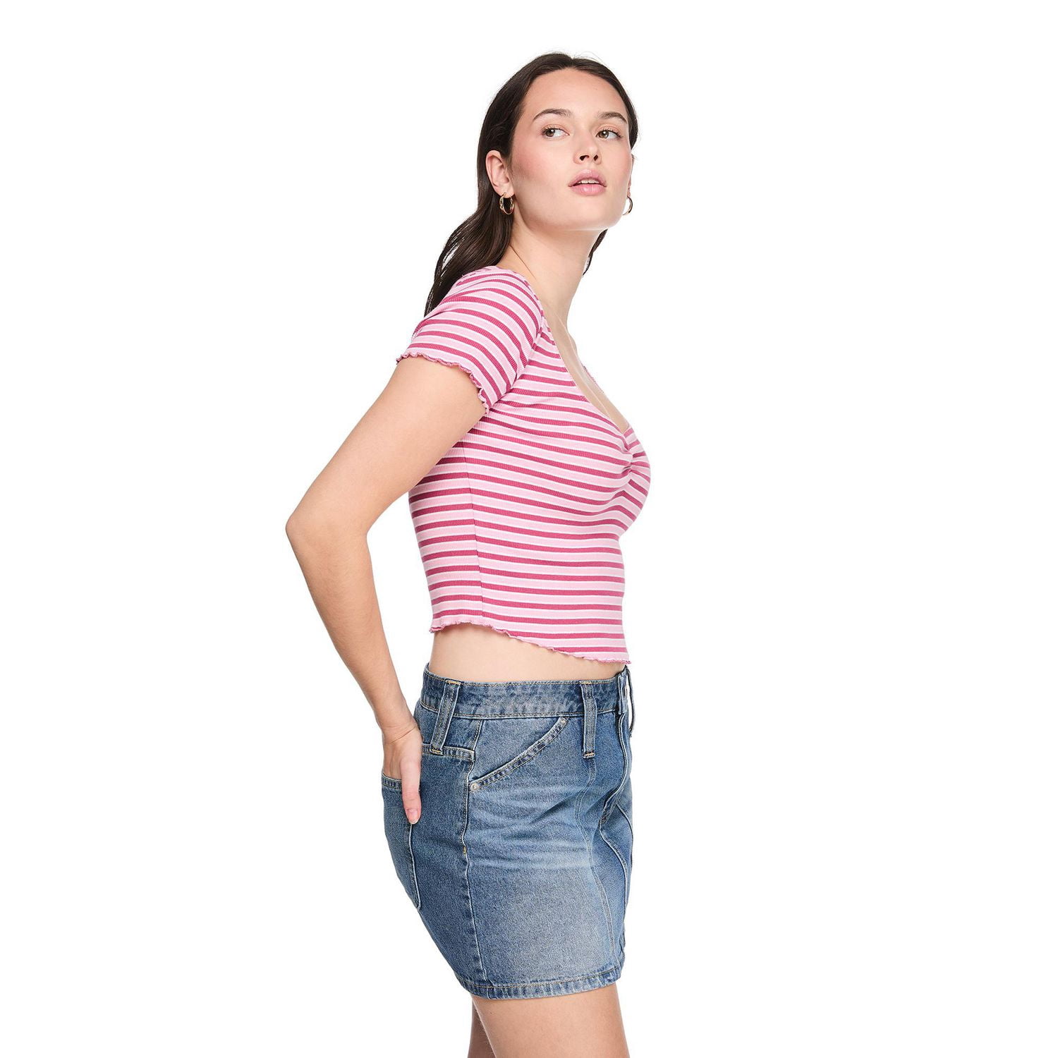 T-shirt rayé No Boundaries pour femmes