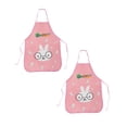thumbnail image 1 of Oleegame 2PC Pretty Apron Korean Version Of Cute Apron Cartoon Design Bust Apron Kitchen Sleeveless Apron Pink, 1 of 9