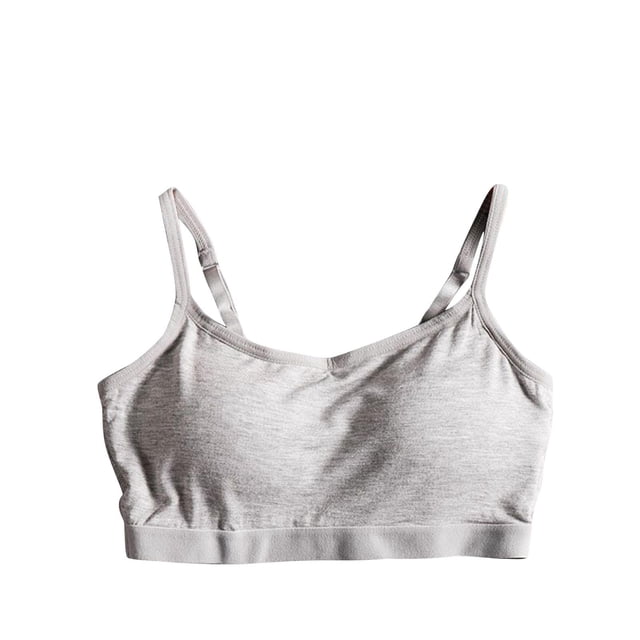 Xfvqtps Womens Bras Wireless Solid Color Adjustable Spaghetti Strap Elastic Pullover Comfortable Breathable Daily Bras Gray