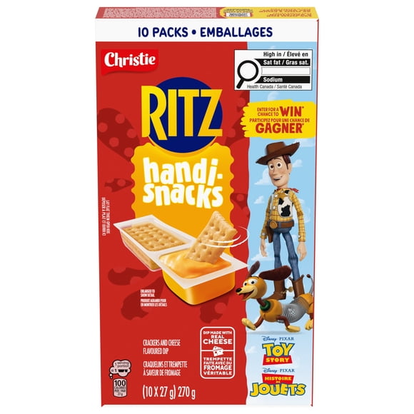 RITZ, Handi Snacks, Individually Wrapped, School, Lunch, Crackers and Dip Made With Real Cheese 10x27g