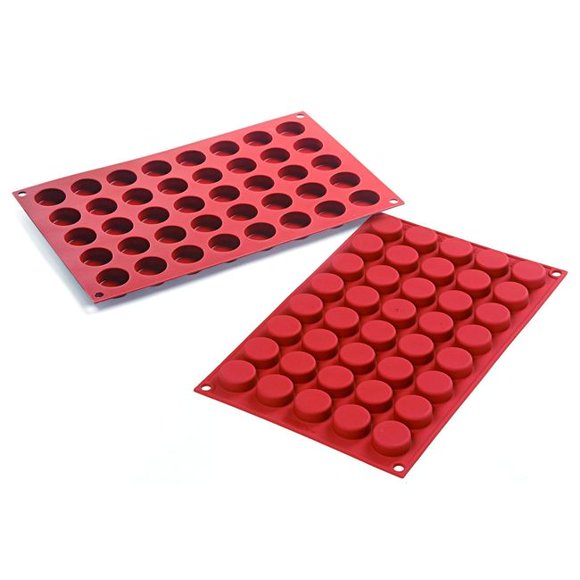 Silikomart Moule Pastille Alimentaire en Silicone Siliconflex à 40 Cavités, Cavité de 1,10 Po de Diamètre x 0,43 Po de Hauteur