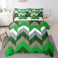 thumbnail image 1 of Erosebridal Green Geometric Bedding Sets Twin Size, Chic Minimalst Comforter Sets with Sheets, Abstract Decor, Reversible 7-Piece, 1 of 5