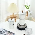 thumbnail image 4 of Moka Pot Espresso Maker Easy to Clean Stovetop Coffee Percolator Aluminum Italian Design Cuban Coffee Maker for Rich Flavor, 4 of 7